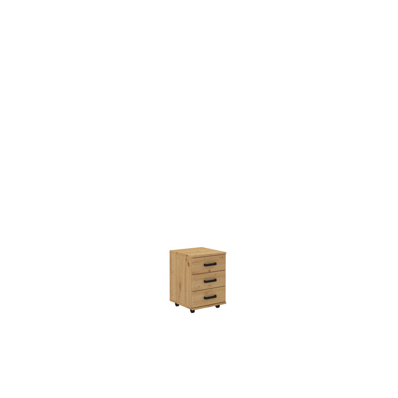 Genan 40.2cm Wide 3 -Drawer Mobile File Cabinet, Artisan Oak