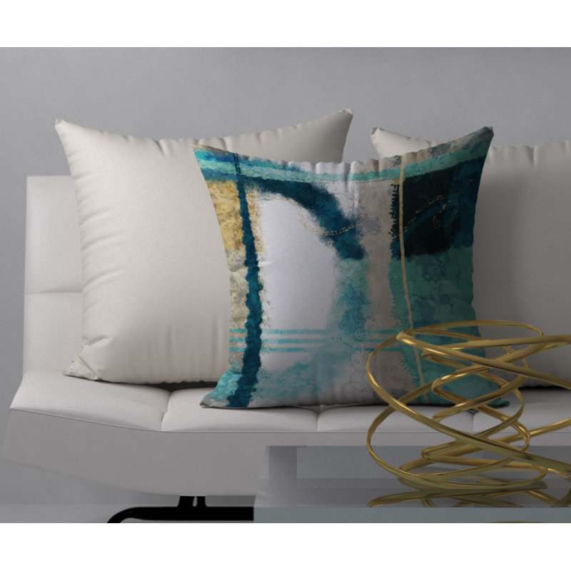 Abstract Throw Pillow, 18" H x 18" W