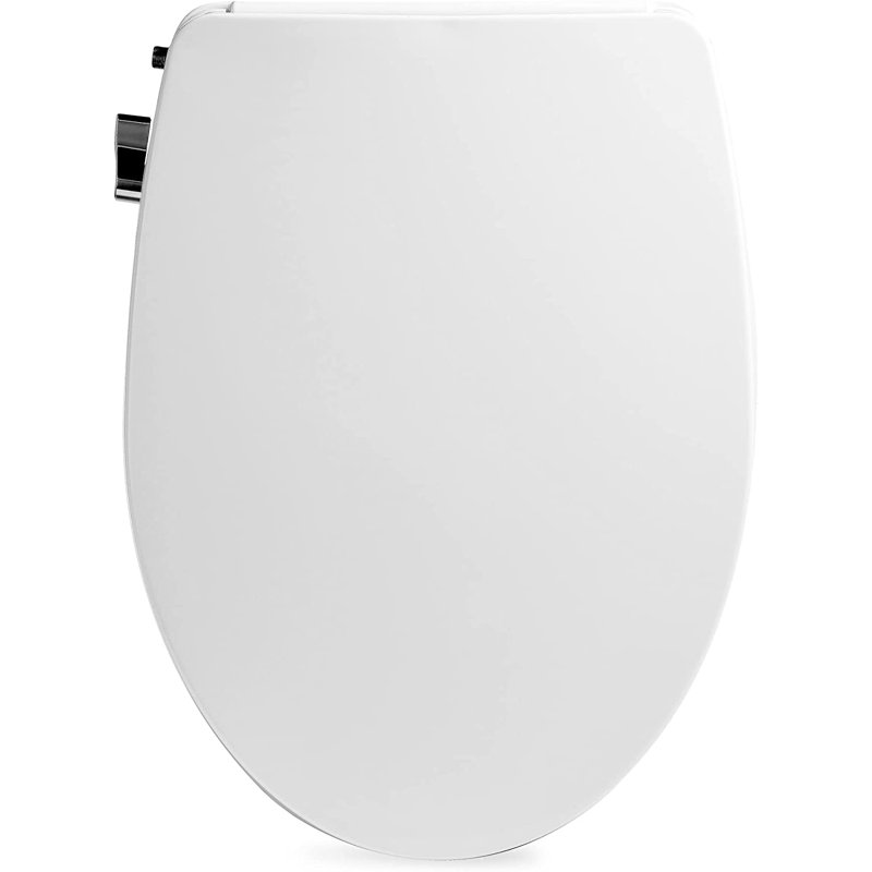 Slim Zero Elongated Bidet Toilet Seat, Non-Electric, Dual Nozzles, Slow Close Lid and Night Light