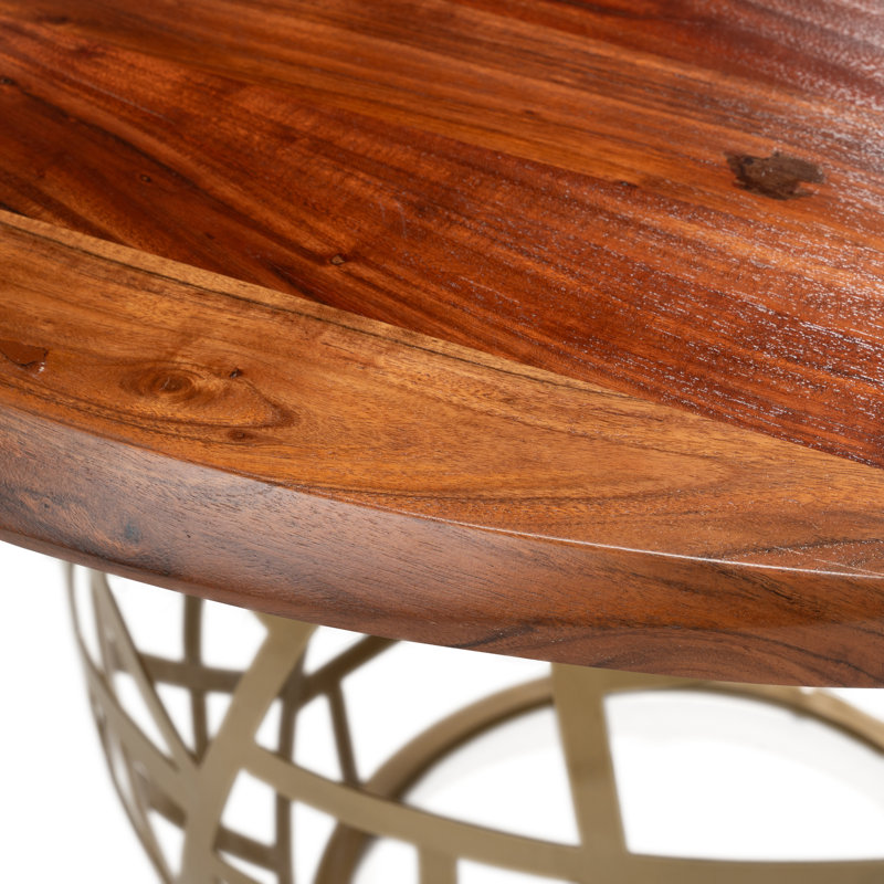 Charliss Acacia Round Solid Wood Top Dining Table, 30.7" H x 47" L x 47" W