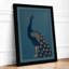 Poised Peacock Modern - Framed Print-1198604781-1198604783