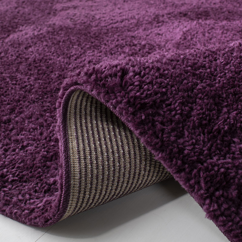 Jiang Solid Color Machine Made Power Loom Polypropylene Area Rug in Purple, Rectangle 2'3" x 4'