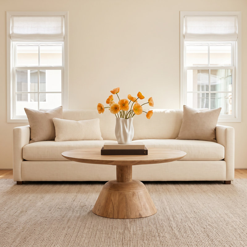 Yahira Carmine 30 in. Round Wood Coffee Table
