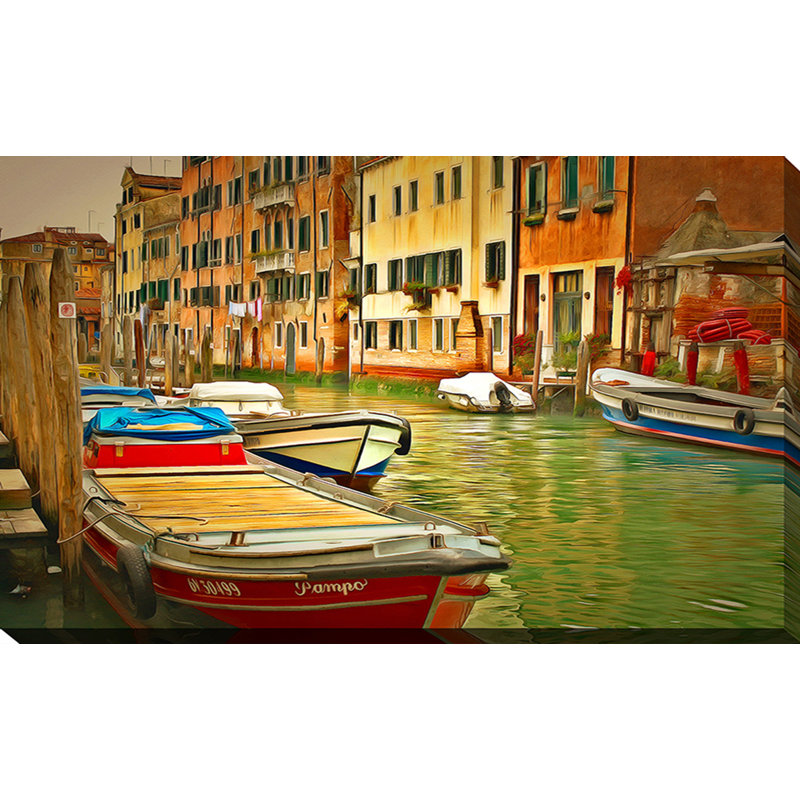 « venice canal iv », reproduction d’art sur toile tendue, H 28 po x l 48 po x P 1,5 po