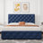 Bed Frame With Adjustable Headboard And 4 Storage Drawers, Linen Upholstered Platform Bed Frame-110095404-110095412