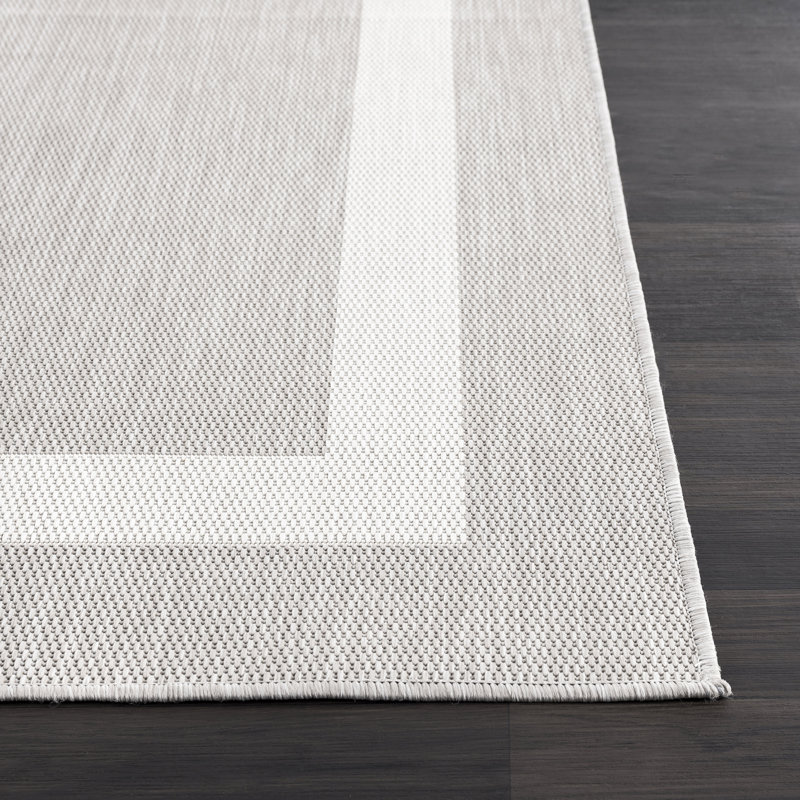 Ensemble de tapis intérieur / extérieur gris Mekih, Rectangle de 10 pi x 14 pi