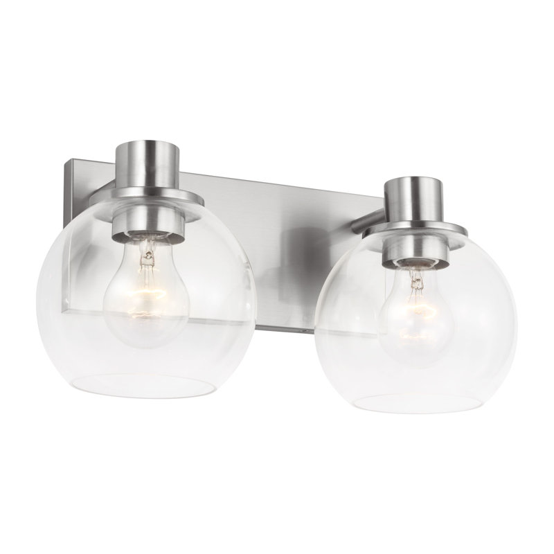 Bain moyen Rito de Génération Lighting , H 7,125 po x l 14,5 po x P 7 po, Nickel brossé, 2 Lights