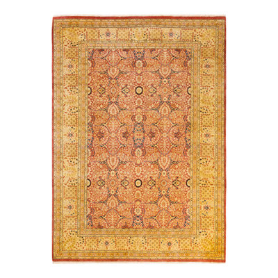 Tapis unique rouille / orange noué à la main de conception unique 6 pi 3 po x 8 pi 9 po Keller