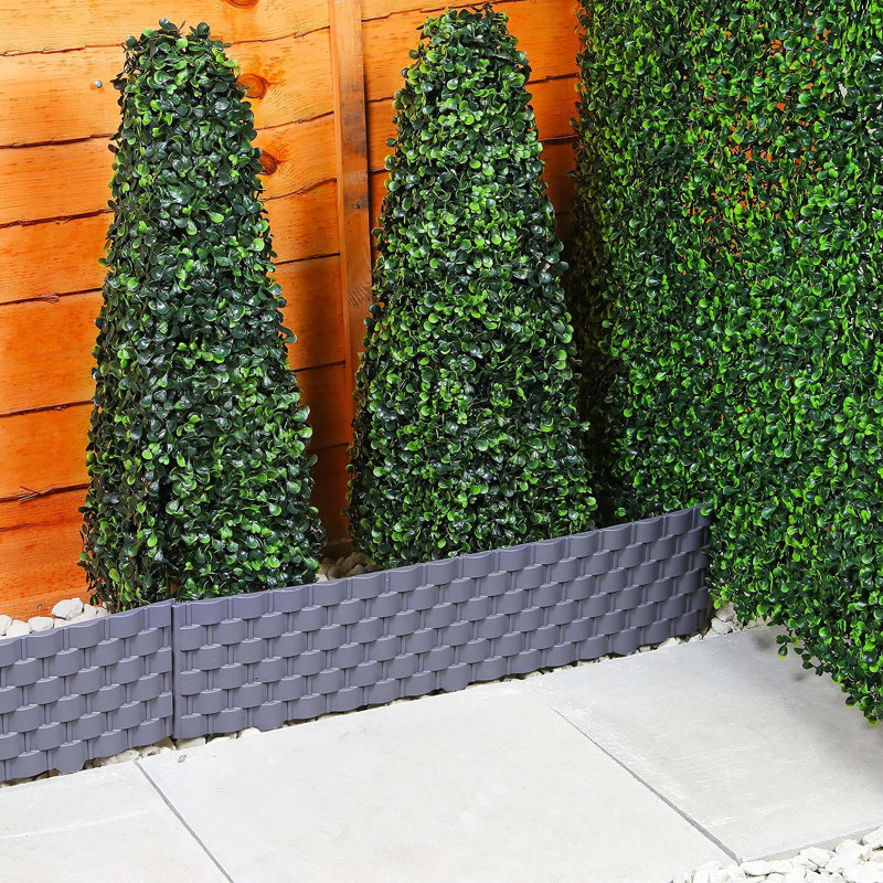 Gravett 114.3 cm H x 88.9 cm W Lawn Edging Fencing, Grey