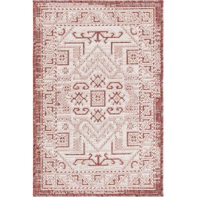 Contemporary Chand Area Rug Brick Colour