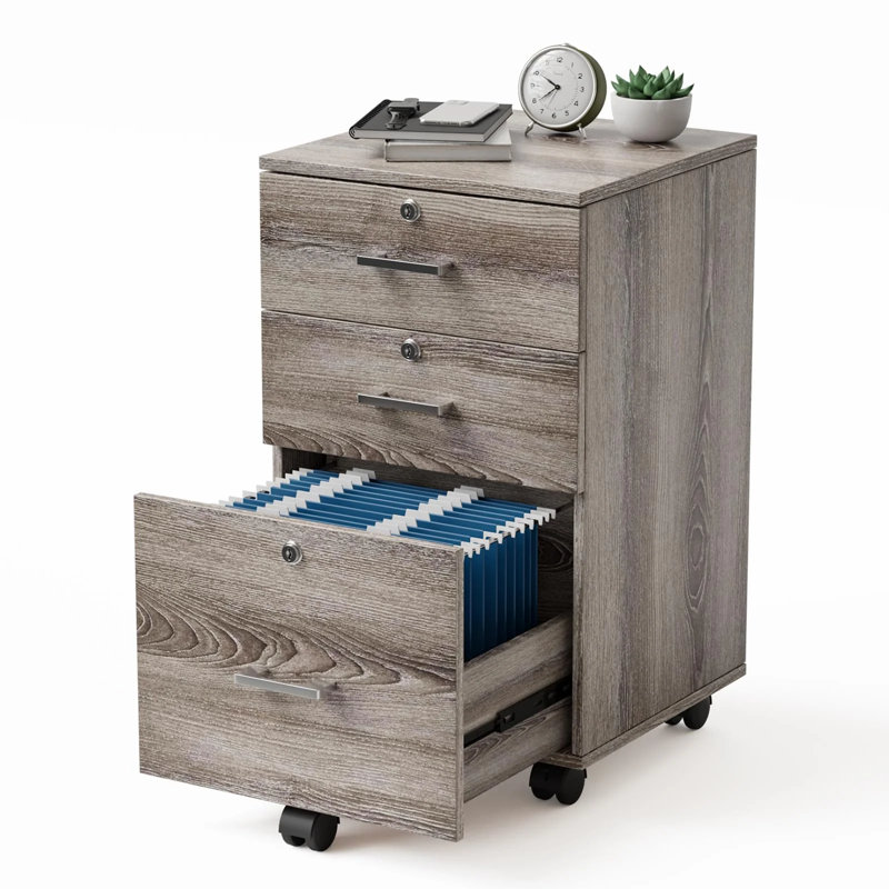 Marfriede 15.75'' Wide 3 -Drawer Mobile File Cabinet, Gray