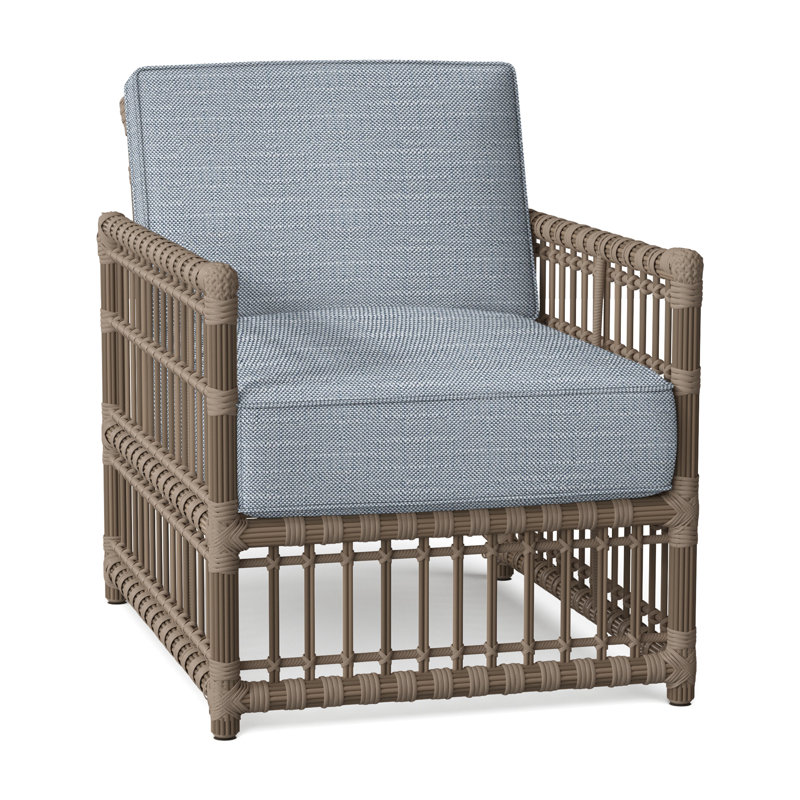 Newport Arm Chair with Cushions, Rollo Chambray, No Welt, Newport #66 Burlap