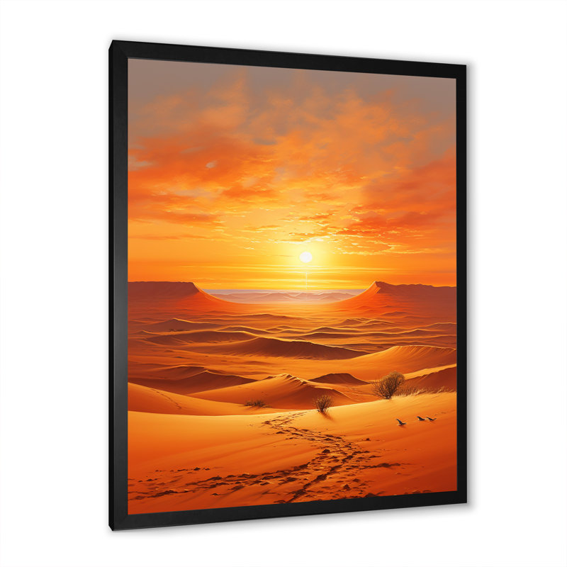 Ambiance africaine Sahara - Décoration murale arbre africain, Cadre photo blanc, H 32 po x l 16 po