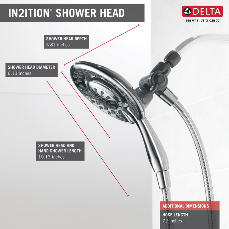 Multi Function Dual Shower Head with In2ition Shower, Chrome