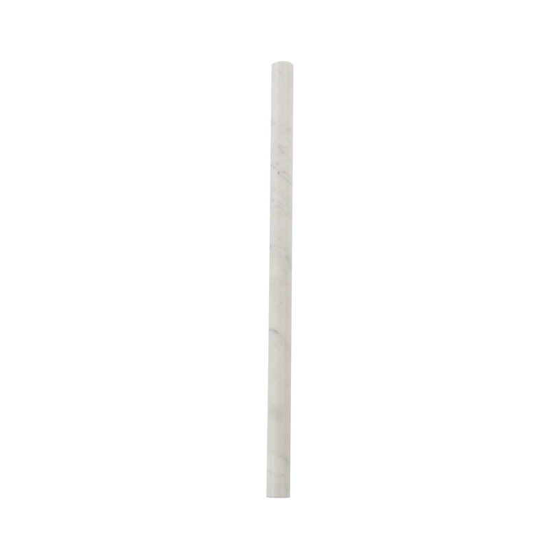 12 x 0.6 Bianco Carrara Marble Pencil Liner Tile Trim