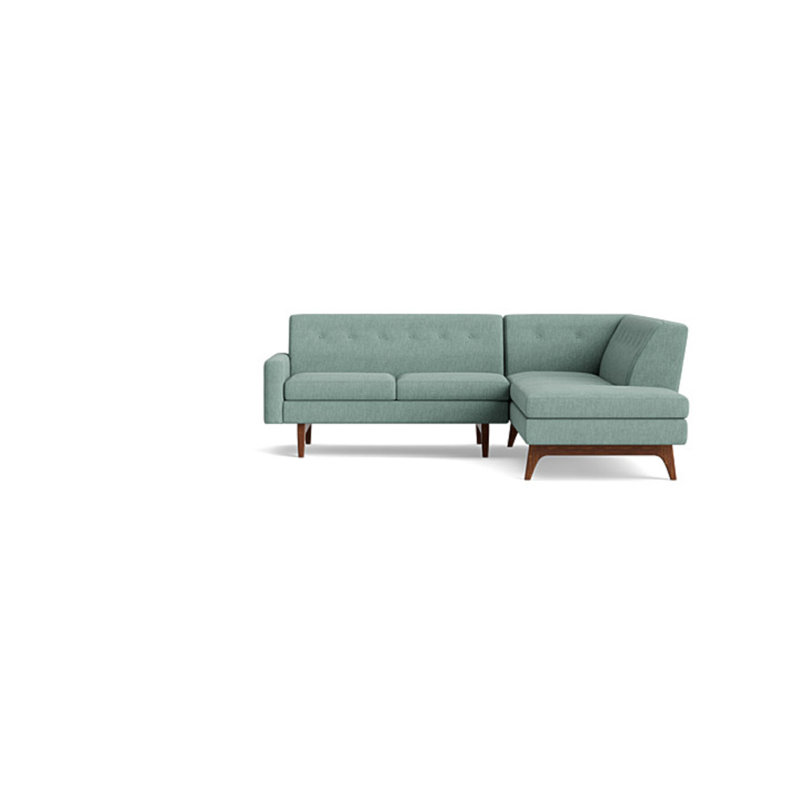 Tyler Sectional With Bumper (95" X 95"), Performance Weave - Spa, Right Hand Facing