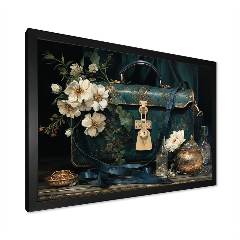 " Designer Bag Gilded Elegance ", Black Single Picture Framed, 24" H x 32" W