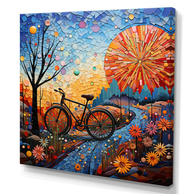 " Bicycle Mosaic Spokes Pointillism "