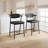 Bar Stools Set of 4 with Armrests, Counter Height Bar Stools Set with Footrest & Soft Back, Metal Barstools Set with Wide Upholstered Seat for Kitchen Islands, Counter Bars, Rustic Black-198758500-198758502