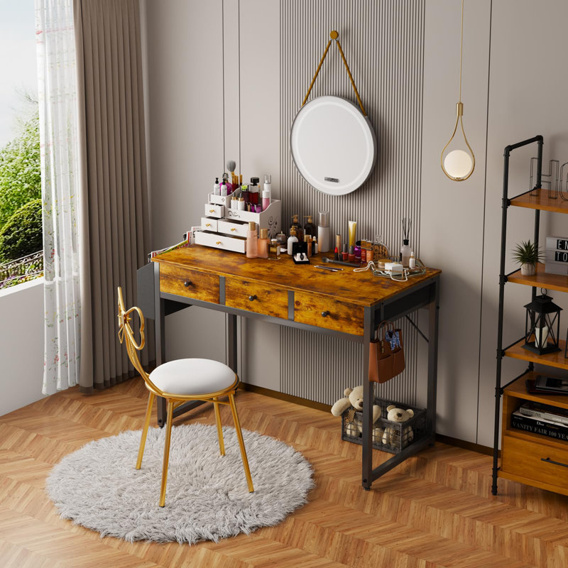 Bureaux de 39 pouces, Brun rustique / noir