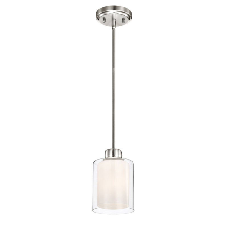 Luminaire suspendu en nickel brossé à 1 lumière Bomke, Brushed Nickel