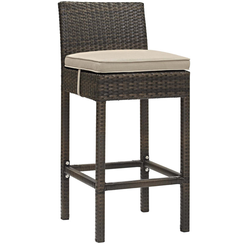 Ensemble de 4 tabourets de bar Conduit, Beige, Velours gris pâle