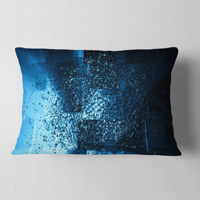 Fractal 3D Blue Paint Splash - Coussin décoratif imprimé abstrait