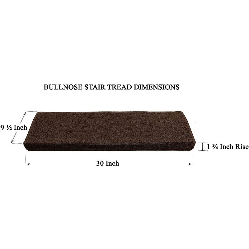 Tapis d'escalier bullnose avec bandes adhésives, 13