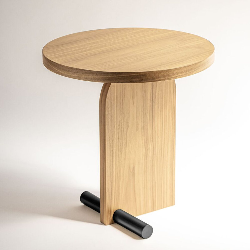 Table de bout Nova, H 19,7 po x l 18,9 po x P 18,9 po, Noir / chêne