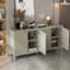 Buffet 59 po 59 po - Buffet de rangement moderne de couleur champagne avec 4 portes pour la décoration intérieure