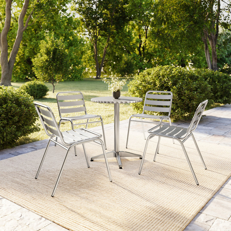 Chaise empilable en métal pour restaurant 4PK, Gris