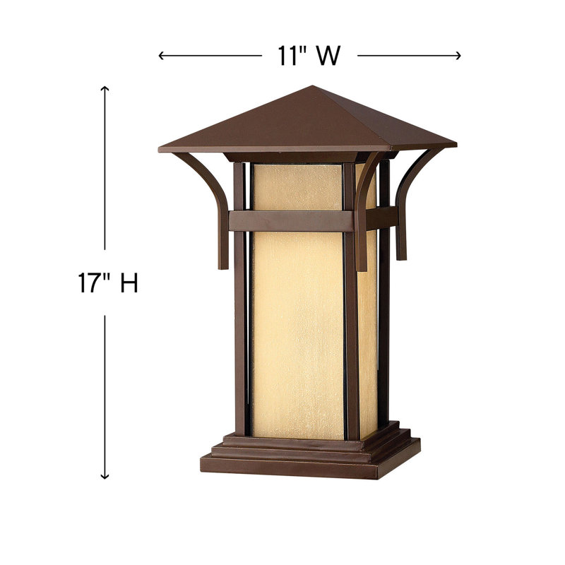 Harbor 1 -Light 17" H Hardwired Pier Mount Light, Anchor Bronze