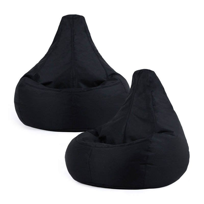 Bean Bag Bazaar Dalton Water-Resistant High Back Recliner Bean Bag, Black