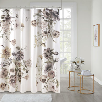 Rideau de douche en coton Floral