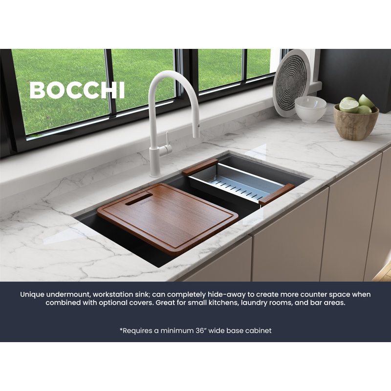 Baveno Lux 33'' L Double Basin Kitchen Sink, Concrete Gray