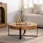Table basse ronde en bois naturel de 32 po Napa - Pieds noirs