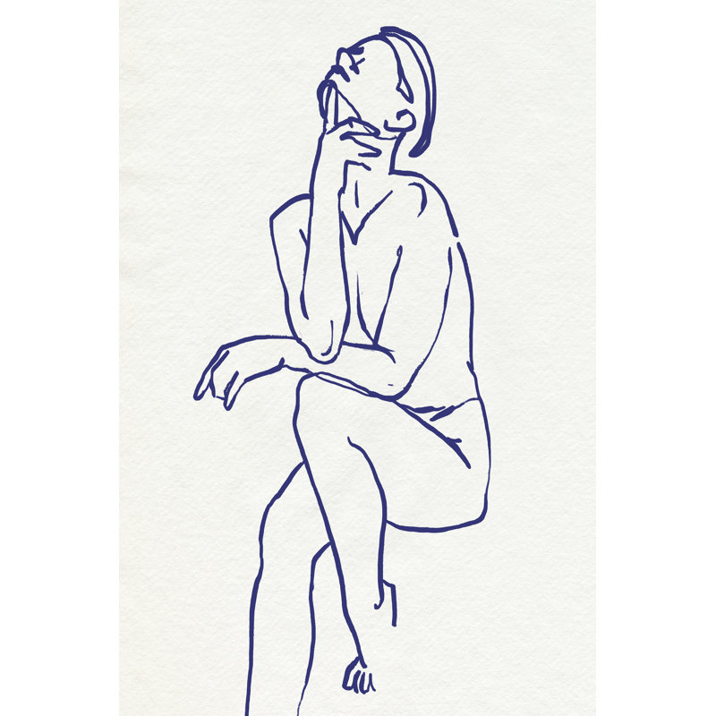 Figure In Blue I by Annie Warren - Wrapped Canvas Print, 46cm H x 30cm W
