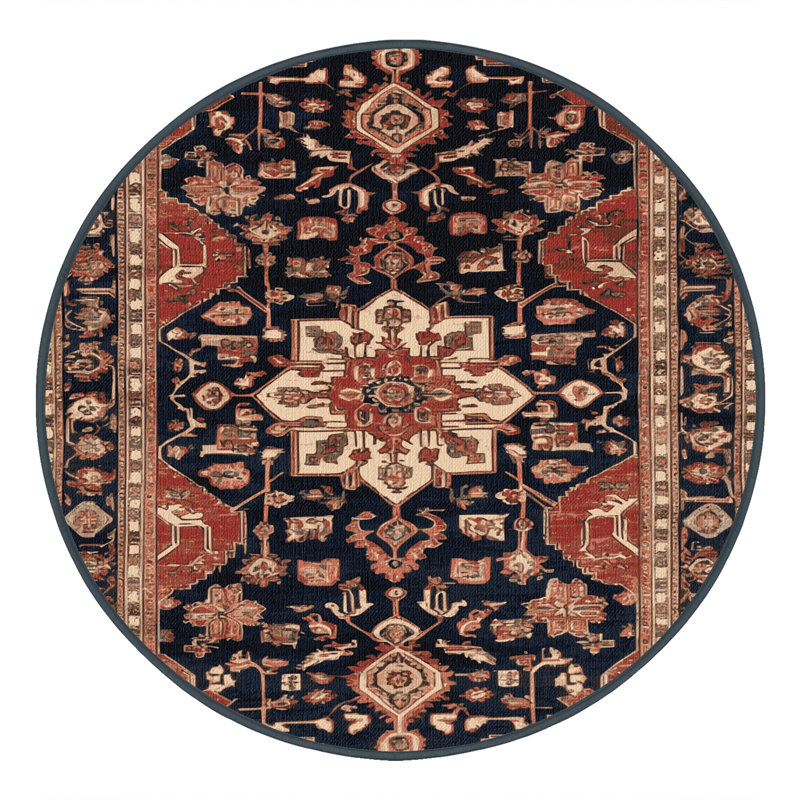 Tapis brun lavable à la machine, Rond 6 pi