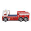 Structure de lit simple pour enfant en forme de camion de pompier blanc et rouge
