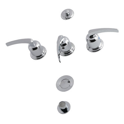 Kingston Brass Centurion Three-Handle Vertical Spray Bidet Faucet with Brass Pop-Up