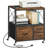 Rustic Brown 3-Drawer Lateral File Cabinet - Charging Station, Mobile Printer Stand With Open Shelf (Nonwovens Drawers, Fits A4/Letter Size For Home Office)