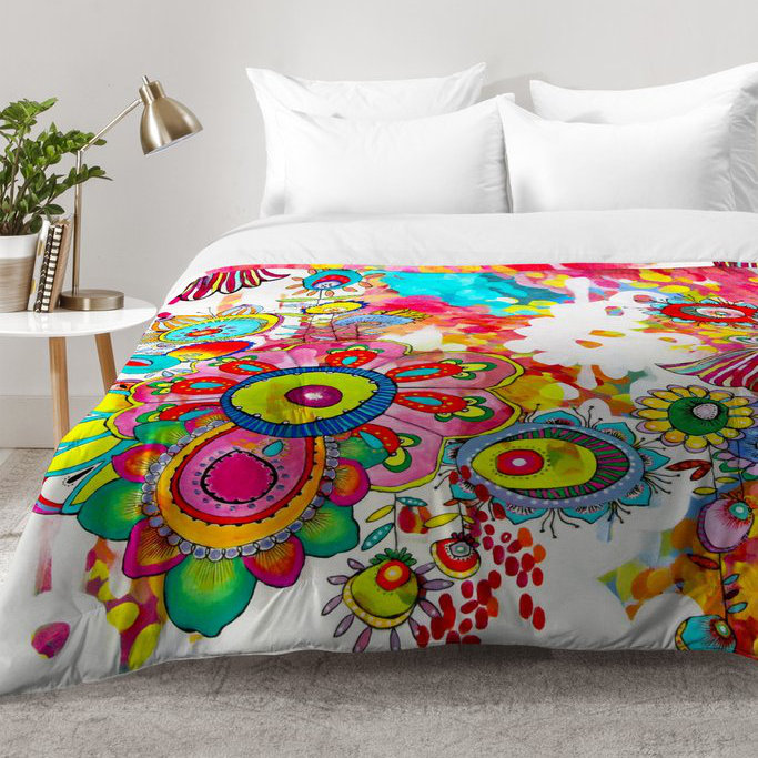 Stephanie Corfee Modern & Contemporary Polyester Floral Comforter, King Comforter + 2 King Shams