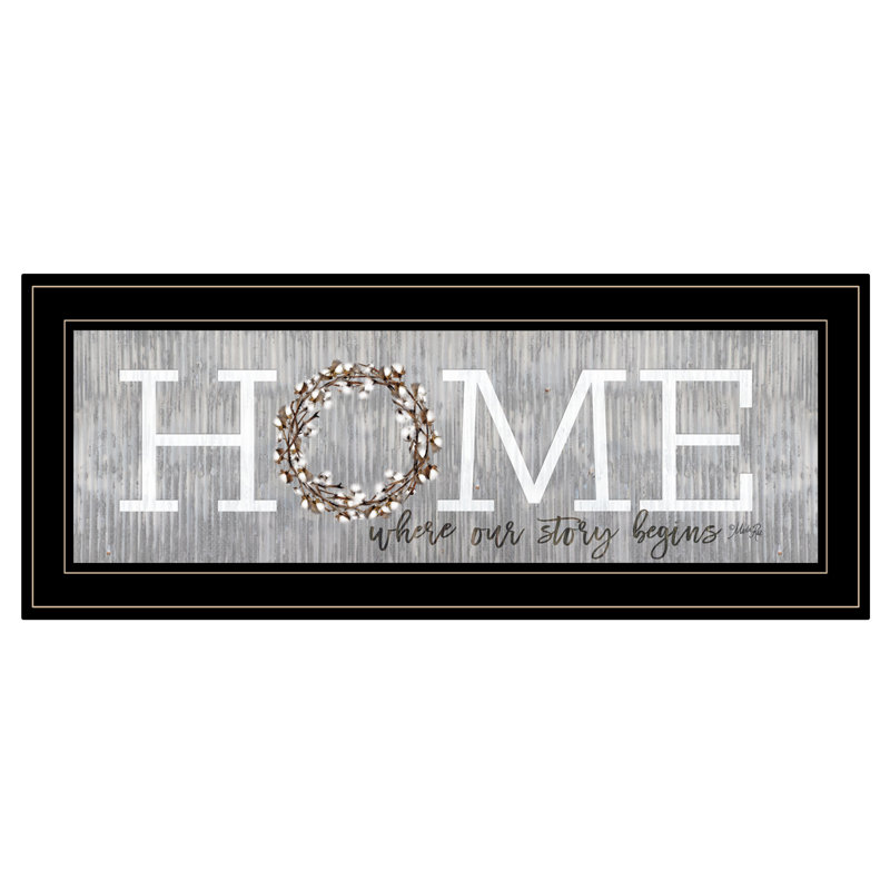 Home-Where Our Story Begins Framed Wall Art for Living Room, Home Wall Décor Print by Marla Rae, Black Framed