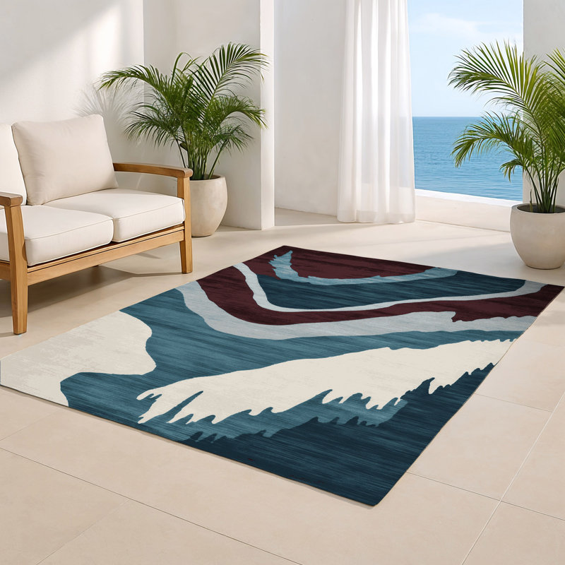 Tapis intérieur et extérieur mauve Watercolor, Rectangulaire 2 pi x 3 pi
