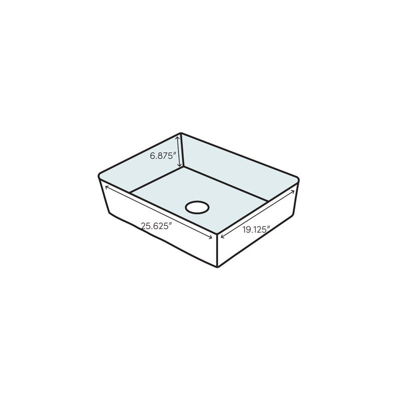 Modern White Ceramic Wall-Mount Rectangular Vessel Sink