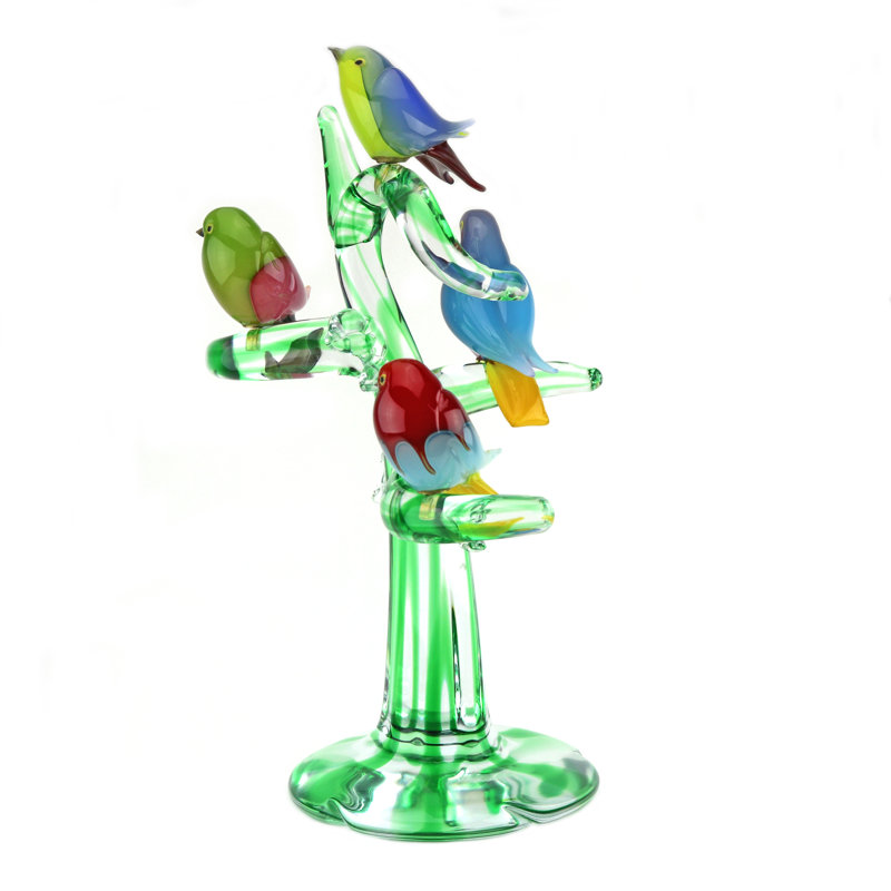 Murano Glass Tree with 4 Birds