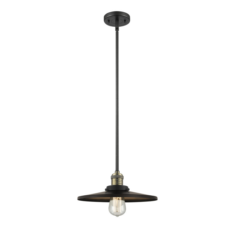 Luminaire suspendu conique à 1 lumière Rouvin, Chrome poli, Chrome poli, H 5,38 po x l 12 po x P 12 po