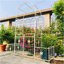 Arche de jardin en métal avec barrière 79,5 po de largeur x 86,6 po de hauteur pour plantes grimpantes supportant une arche de rose blanc crème-1031026466