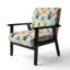 Fauteuil d'appoint vintage bleu et orange Ikat Mosaic Fusion - rembourré victorien