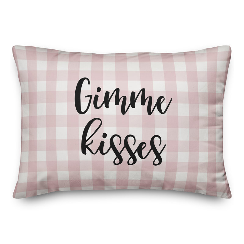 Plaid Throw Pillow, Black/Pink
